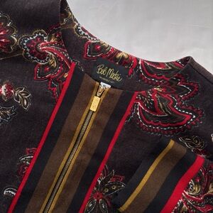 Bob Mackie Paisley Full Zip Jacket Size XL
